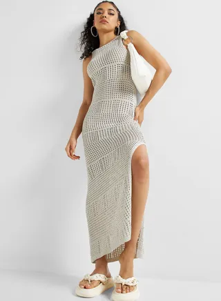 Square Neck Knitted Dress