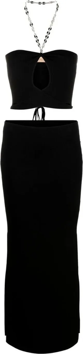 Chain-Link Cut-Out Jersey Dress
