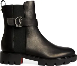 Christian Louboutin Chelsea Booty Lug Leather Ankle Boots 40