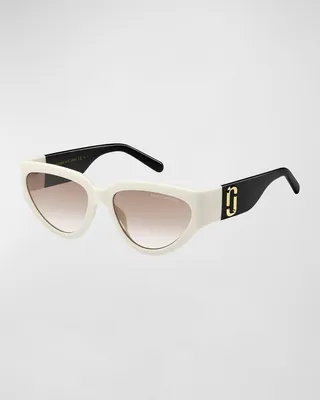J Marc Logo Plastic Cat-Eye Sunglasses
