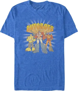 Men's Transformers Autobots Retro Trio T-Shirt - Royal Blue Heather - X Large