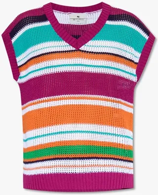 Etro Striped V-Neck Vest