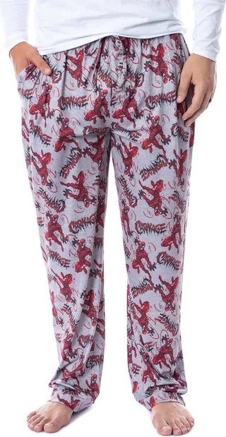 Marvel Mens' Carnage Character Symbiote Tossed Print Sleep Pajama Pants (XXXL) Grey