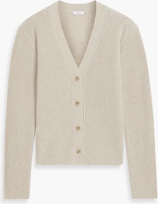 Issa ribbed wool and cashmere-blend cardigan