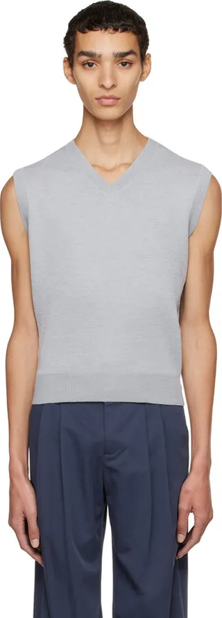Maryam Nassir Zadeh Gray V-Neck Sweater Vest