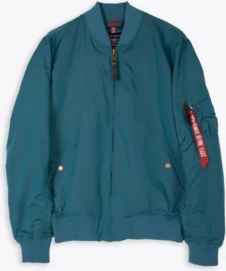 Ma-1 Tt Teal green nylon bomber jacket - Ma-1 TT