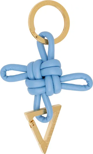 Bottega Veneta Blue Triangle Key Ring