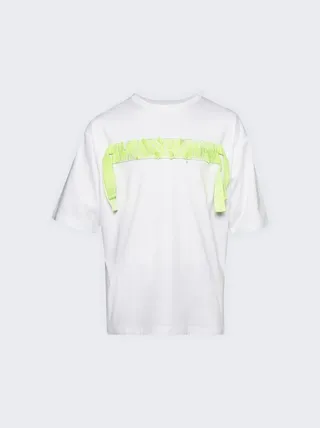 Curb Embroidered T-Shirt Optic White and Green