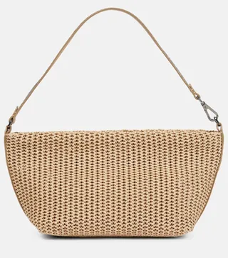 Raffia effect shoulder bag