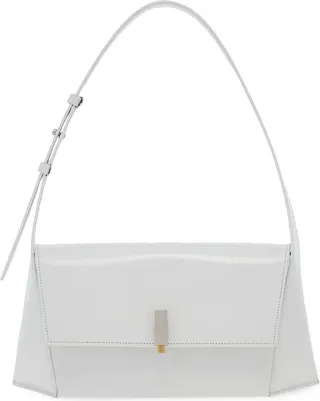 Geometric leather shoulder bag