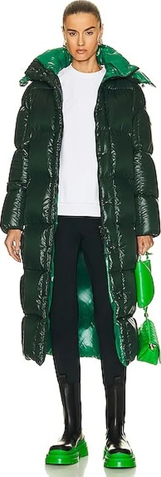 Moncler Parnaiba Long Coat in Green