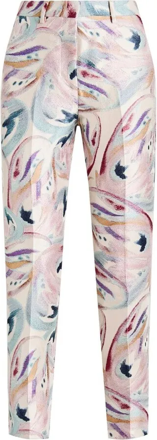 Abstract-Pattern Cropped Trousers