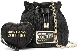 Logo-Plaque Quilted Bucket Bag