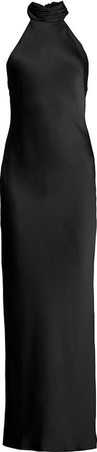 Tatiana High-Neck Satin Gown