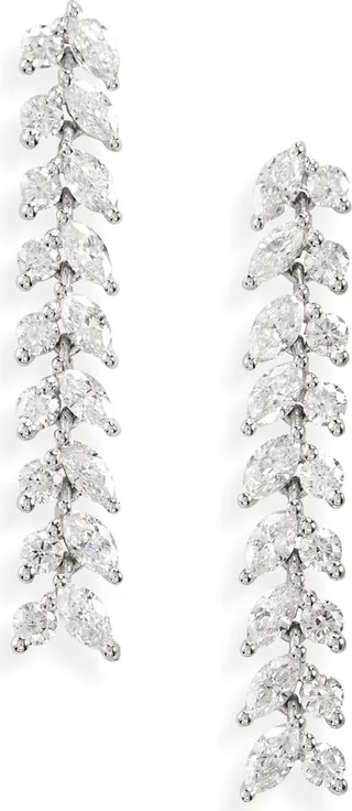 Getty Diamond Floral Linear Drop Earrings