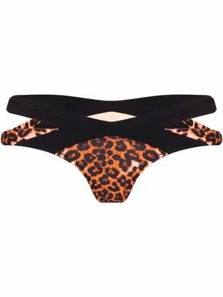 Mazzy leopard-print bikini bottoms