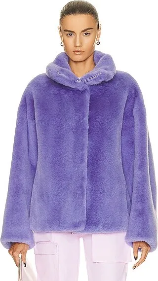 STAND STUDIO Zendaya Faux Fur Jacket in Purple