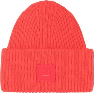 Logo Motif Rib-Knit Beanie