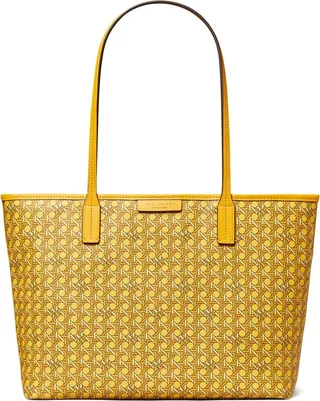 Small coated cotton zip tote bag