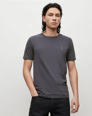 Brace Crew Brushed Cotton T-Shirt - Amethyst Blue