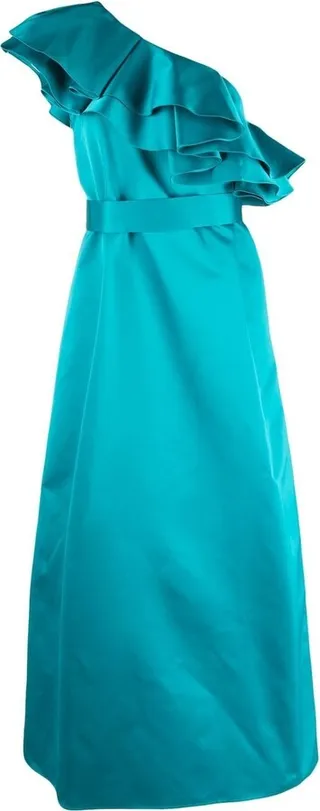 Assymetric Ruffled Long Dress
