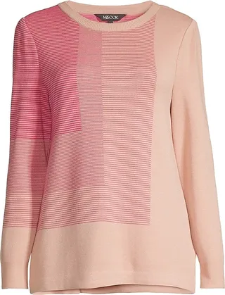 Ombré Geometric Striped Knit Tunic