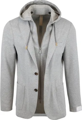Eleventy Single Breasted Drawstring Hooded Jacket