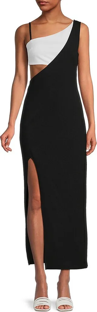 Colorblock Cutout Gown