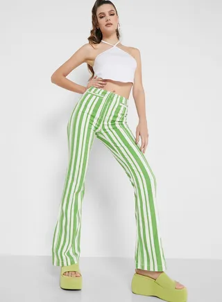 Striped High Waist Pants