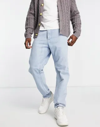 G-Star Grip 3D relaxed tapered jeans in bleach wash