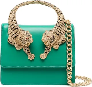 Tiger-Handle Shoulder Bag
