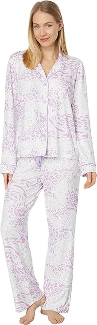 P.J. Salvage Walk The Line Grey Striped PJ Set (Ivory) Women's Pajama Sets
