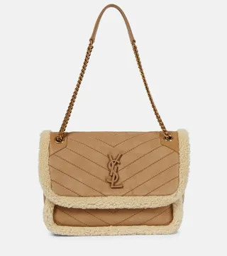 Niki Medium shearling shoulder bag
