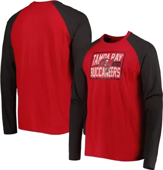 Men's New Era Red Tampa Bay Buccaneers Current Raglan Long Sleeve T-shirt