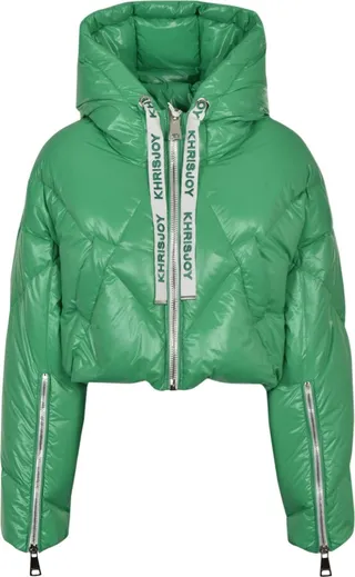 Khris Cropped Shiny Puffer Jacket