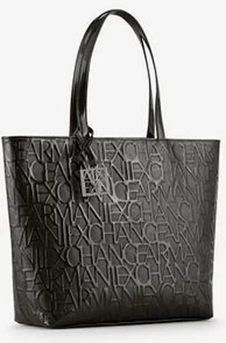 Embossed zip top tote bag