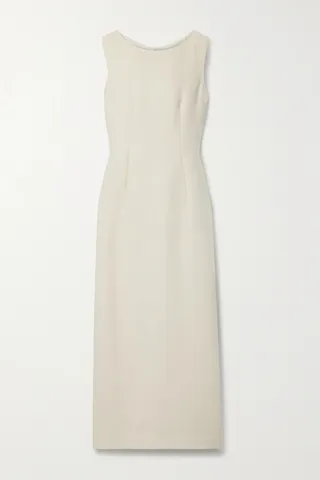 The Row - Riah Wool And Silk-blend Crepe Midi Dress - Ivory