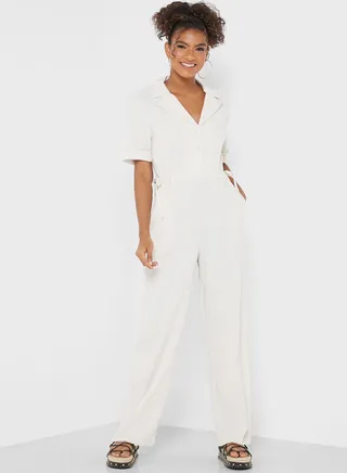 Pocket Drawstring Detail Jumpsuit