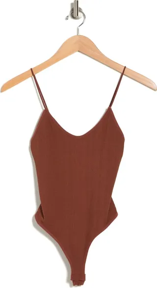 Bungee Strap Rib Thong Bodysuit