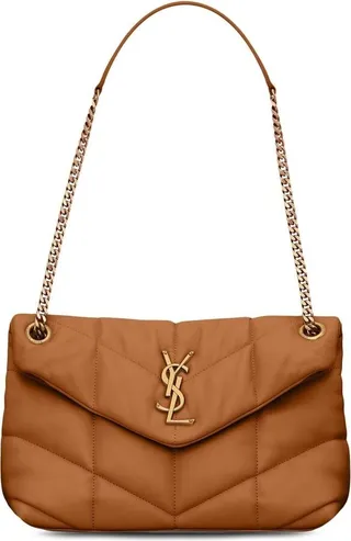 Logo-Letter Puffer Shoulder Bag