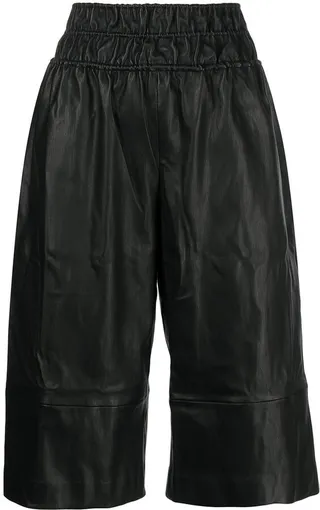 Knee-Length Leather Shorts