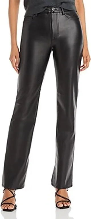 Staud Chisel Faux Leather Straight Pants
