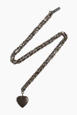 Oxidized silver-tone necklace