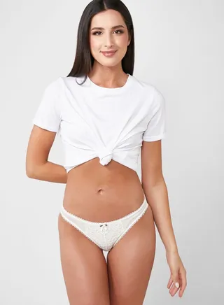 Lace Detail Bikini Style Brief