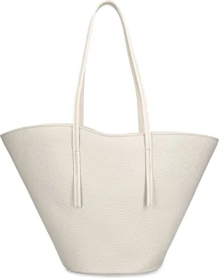 Small soft leather tulip tote
