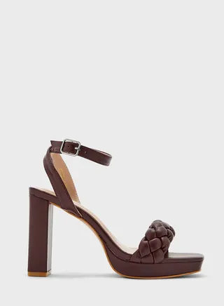Plaited Strap Platform Sandal