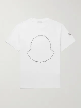 Logo-Appliquéd Printed Cotton-Jersey T-Shirt