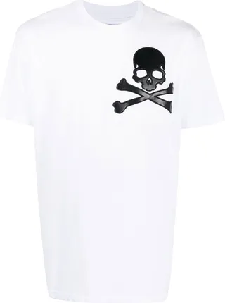 skull-motif cotton T-shirt