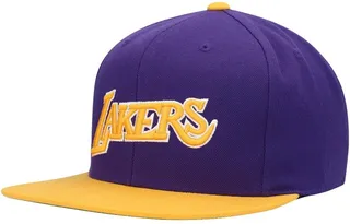 Men's Purple and Gold Los Angeles Lakers Hardwood Classics Two-Tone Fitted Hat