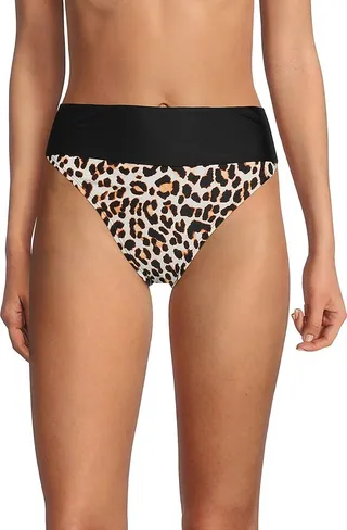 Leopard Print High Waist Bikini Bottom